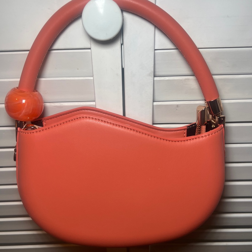 Coral Crescent Top-Handle Women’s Bag